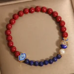 Handcrafted Natural Red Cinnabar & Lapis Lazuli Bracelet | Koi Fish Amulet for Wealth & Success - Buddha Bodhis Handcrafted Natural Red Cinnabar & Lapis Lazuli Bracelet Koi Fish Amulet for Wealth & Success