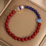 Handcrafted Natural Red Cinnabar & Lapis Lazuli Bracelet | Koi Fish Amulet for Wealth & Success 2 - Buddha Bodhis Handcrafted Natural Red Cinnabar & Lapis Lazuli Bracelet Koi Fish Amulet for Wealth & Success
