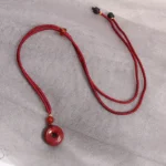 Handcrafted Natural Red Cinnabar Necklace | Safety Buckle, Elephant & Lucky Cat Amulets 2 - Buddha Bodhis Handcrafted Natural Red Cinnabar Necklace Safety Buckle, Elephant & Lucky Cat Amulets