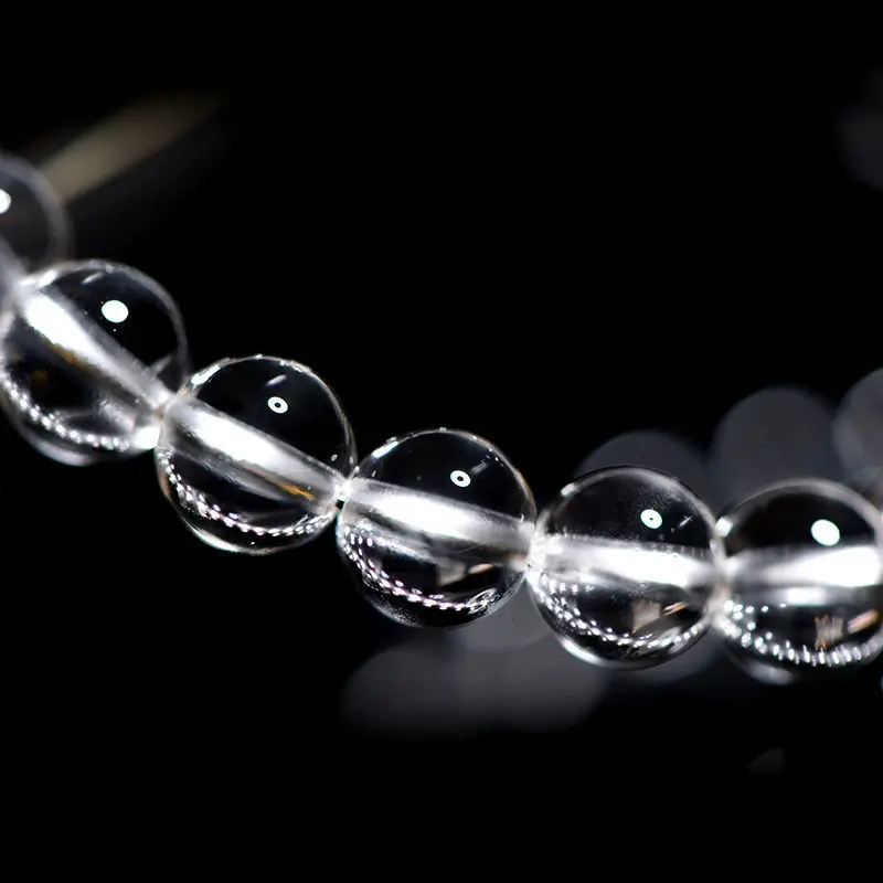 Natural Clear Quartz Bracelet Master Healer Beads for Focus, Clarity & Aura Cleansing (4) Natural Clear Quartz Bracelet Master Healer Beads for Focus, Clarity & Aura Cleansing