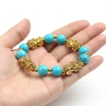 Natural 10mm Turquoise Pixiu Bracelet | Quad-Guardian for Wealth & Protection 2 - Buddha Bodhis Natural 10mm Turquoise Pixiu Bracelet | Quad-Guardian for Wealth & Protection