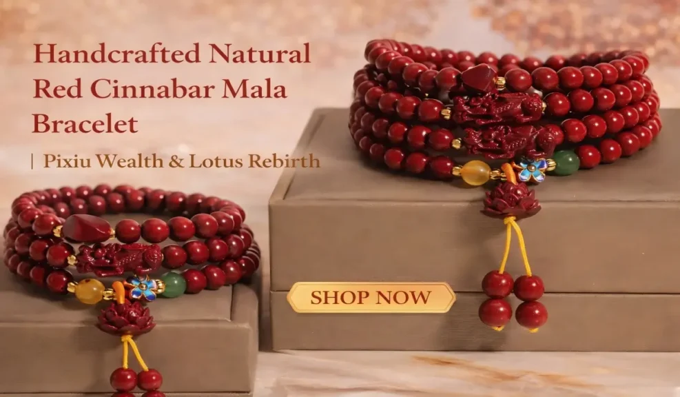 What to Do When Your Mala Beads Break: Spiritual Meaning and Next Steps 4 - Buddha Bodhis Handcrafted Natural Red Cinnabar Mala Bracelet | Pixiu Wealth & Lotus Rebirth