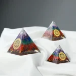 7 Chakra Natural Gemstone Orgonite Pyramid - Handcrafted Energy Generator - Buddha Bodhis 7 Chakra Natural Gemstone Orgonite Pyramid - Handcrafted Energy Generator