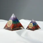 7 Chakra Natural Gemstone Orgonite Pyramid - Handcrafted Energy Generator 2 - Buddha Bodhis 7 Chakra Natural Gemstone Orgonite Pyramid - Handcrafted Energy Generator