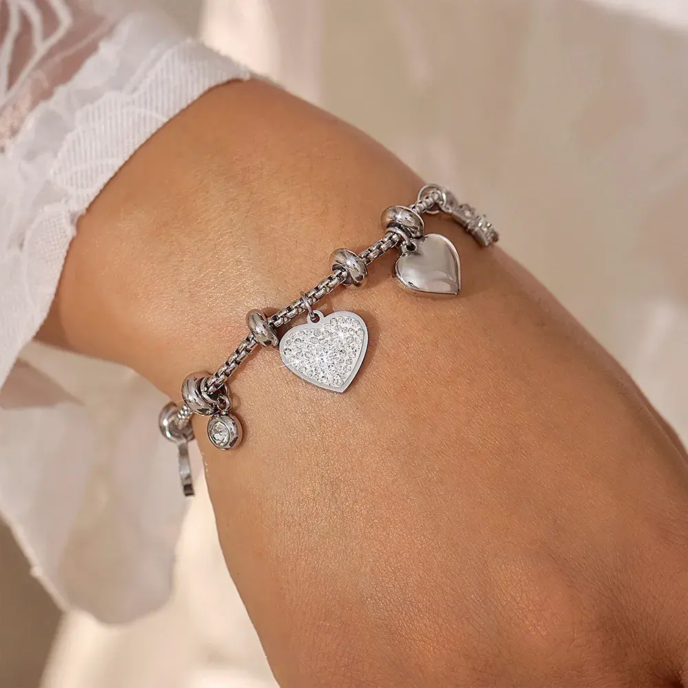 Celestial Charm Titanium Steel Bracelet - Handcrafted Moon & Star Amulet (3) Celestial Charm Titanium Steel Bracelet - Handcrafted Moon & Star Amulet