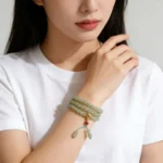 Handcrafted 108 Hetian Jade Mala Bracelet | Natural Southern Red Agate Amulet 1 - Buddha Bodhis Handcrafted 108 Hetian Jade Mala Bracelet Natural Southern Red Agate Amulet