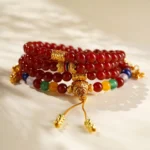 Handcrafted 108 Red Agate Mala Bracelet | Lapis Lazuli & Agate Amulet 4 - Buddha Bodhis Handcrafted 108 Red Agate Mala Bracelet Lapis Lazuli & Agate Amulet