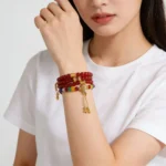 Handcrafted 108 Red Agate Mala Bracelet | Lapis Lazuli & Agate Amulet 1 - Buddha Bodhis Handcrafted 108 Red Agate Mala Bracelet Lapis Lazuli & Agate Amulet