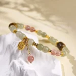 Handcrafted Hetian Jade Bracelet | Calming Eaglewood & Southern Red Agate Amulet 2 - Buddha Bodhis Handcrafted Hetian Jade Bracelet | Calming Eaglewood & Southern Red Agate Amulet