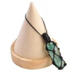 Handcrafted Natural Fluorite Crystal Point Wrapped Pendant 2 - Buddha Bodhis Handcrafted Natural Fluorite Crystal Point Wrapped Pendant - Buddha Bodhis