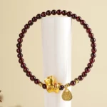 Handcrafted Natural Garnet Bracelet | Zodiac Horse Wealth Amulet 2 - Buddha Bodhis Handcrafted Natural Garnet Bracelet Zodiac Horse Wealth Amulet