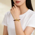 Handcrafted Natural Garnet Bracelet | Zodiac Horse Wealth Amulet 1 - Buddha Bodhis Handcrafted Natural Garnet Bracelet Zodiac Horse Wealth Amulet