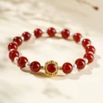 Handcrafted Natural Red Agate & Shell Pearl Bracelet - Buddha Bodhis 2 - Buddha Bodhis Handcrafted Natural Red Agate & Shell Pearl Bracelet - Buddha Bodhis