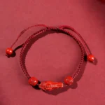 Handcrafted Natural Red Cinnabar "Prosperity on Horseback" Bracelet | 2026 Zodiac Red String Amulet 3 - Buddha Bodhis Handcrafted Natural Red Cinnabar Prosperity on Horseback Bracelet 2026 Zodiac Red String Amulet