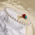 Handcrafted Shell Pearl & Red Agate Bracelet | Vitality & Serenity 3 - Buddha Bodhis Handcrafted Shell Pearl & Red Agate Bracelet Vitality & Serenity