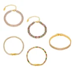 Luxury Titanium Steel Tennis Bracelet - Hand-Set Zirconia Amulet 4 - Buddha Bodhis Luxury Titanium Steel Tennis Bracelet - Hand-Set Zirconia Amulet