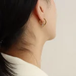 Minimalist Titanium Steel Cylinder Jewelry Set - Necklace & Hoop Earrings 1 - Buddha Bodhis Minimalist Titanium Steel Cylinder Jewelry Set - Necklace & Hoop Earrings