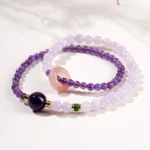 Natural Amethyst & Kunzite Bracelet - Handcrafted Success & Serenity Amulet 4 - Buddha Bodhis Natural Amethyst & Kunzite Bracelet - Handcrafted Success & Serenity Amulet