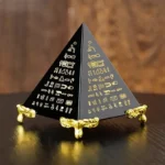 Natural Black Obsidian Pyramid Statue - Hand-Engraved Protection Decor 2 - Buddha Bodhis Natural Black Obsidian Pyramid Statue - Hand-Engraved Protection Decor
