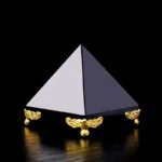 Natural Black Obsidian Pyramid Statue - Handcrafted Protection & Grounding Decor - Buddha Bodhis Natural Black Obsidian Pyramid Statue - Handcrafted Protection & Grounding Decor