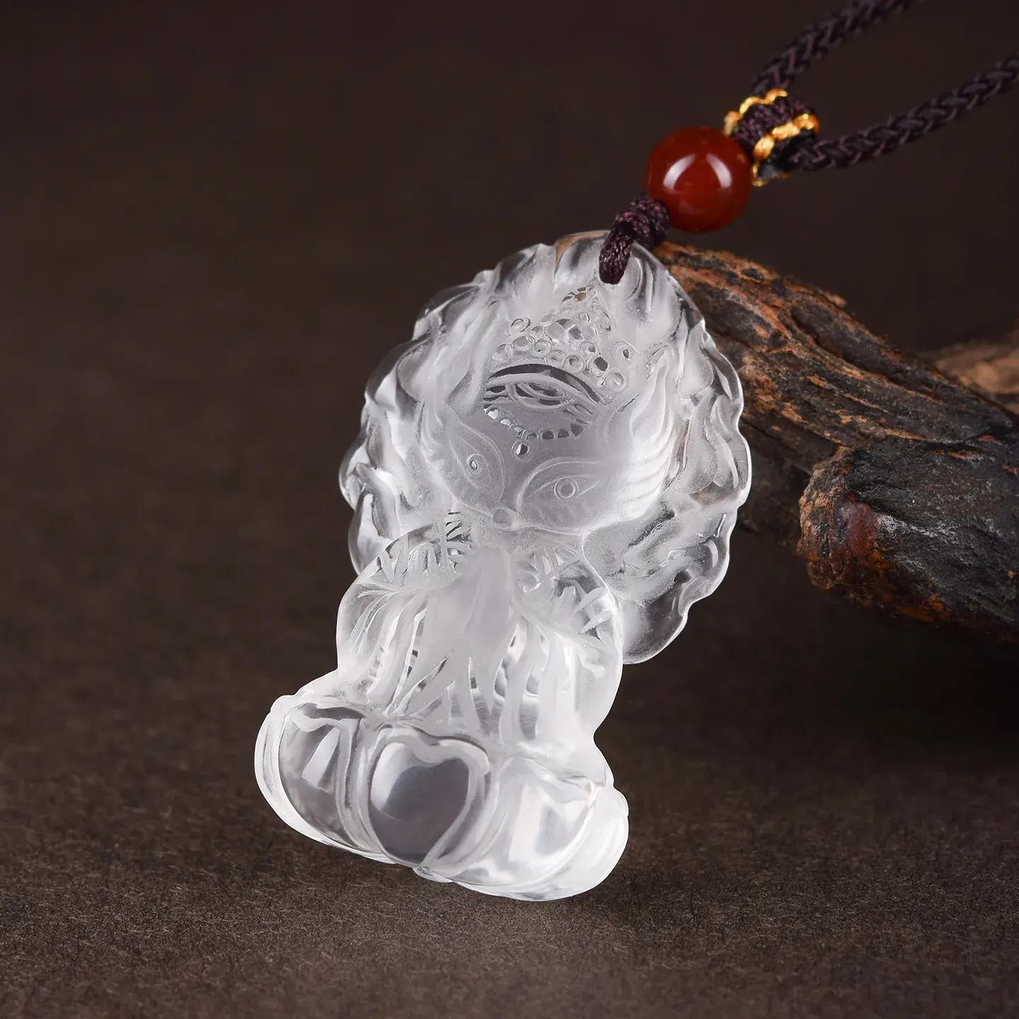 Natural Clear Quartz Fox Pendant - Hand-Carved Love & Charm Amulet (4) Natural Clear Quartz Fox Pendant - Hand-Carved Love & Charm Amulet