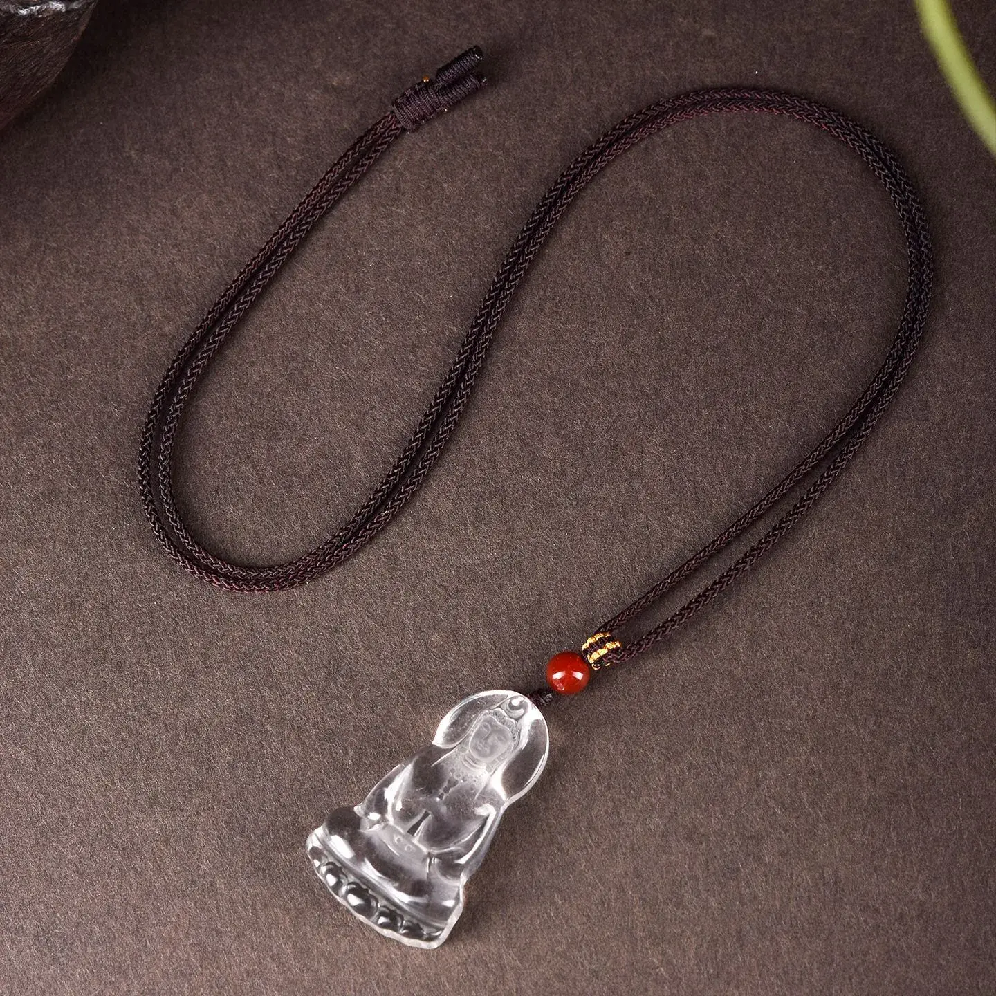 Natural Clear Quartz Guan Yin Pendant - Hand-Carved Compassion Amulet (3) Natural Clear Quartz Guan Yin Pendant - Hand-Carved Compassion Amulet