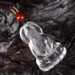 Natural Clear Quartz Guan Yin Pendant - Hand-Carved Compassion Amulet 4 - Buddha Bodhis Natural Clear Quartz Guan Yin Pendant - Hand-Carved Compassion Amulet