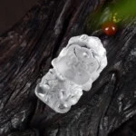 Natural Clear Quartz Military God of Wealth Necklace - Hand-Carved Amulet 4 - Buddha Bodhis Natural Clear Quartz Military God of Wealth Necklace - Hand-Carved Amulet