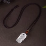 Natural Clear Quartz Military God of Wealth Necklace - Hand-Carved Amulet 2 - Buddha Bodhis Natural Clear Quartz Military God of Wealth Necklace - Hand-Carved Amulet