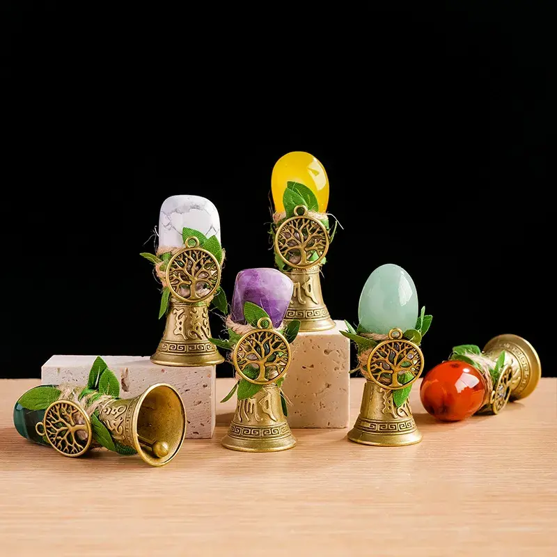 Natural Crystal Tree of Life Bell - Handmade Meditation Altar Decor (1) Natural Crystal Tree of Life Bell - Handmade Meditation Altar Decor