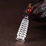 Natural Crystal Wen Chang Pagoda Necklace - Hand-Carved Wisdom Amulet - Buddha Bodhis Natural Crystal Wen Chang Pagoda Necklace - Hand-Carved Wisdom Amulet