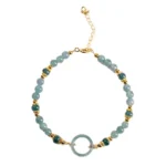 Natural Green Jade Bracelet - Handcrafted Ping An Kou Amulet 4 - Buddha Bodhis Natural Green Jade Bracelet - Handcrafted Ping An Kou Amulet