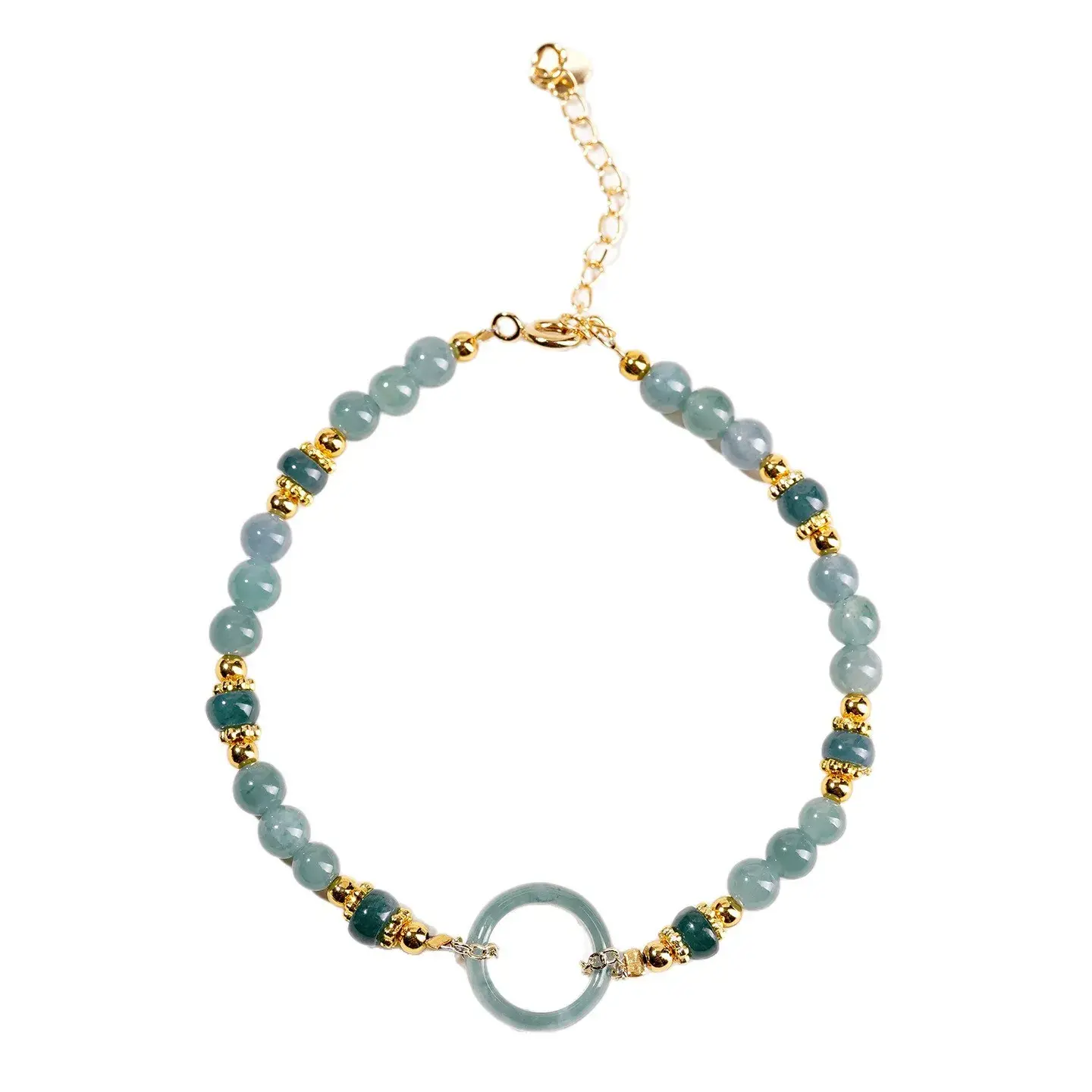 Natural Green Jade Bracelet - Handcrafted Ping An Kou Amulet (5) Natural Green Jade Bracelet - Handcrafted Ping An Kou Amulet