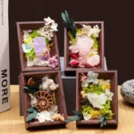 Natural Raw Crystal Micro-Landscape Shadow Box - Handcrafted Zen Decor - Buddha Bodhis Natural Raw Crystal Micro-Landscape Shadow Box - Handcrafted Zen Decor