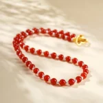 Natural Red Agate & Shell Pearl Necklace | Vitality & Protection 4 - Buddha Bodhis Natural Red Agate & Shell Pearl Necklace Vitality & Protection