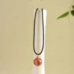 Natural Red Hematoid Quartz Necklace - Handcrafted Red Jiao Hua Amulet 4 - Buddha Bodhis Natural Red Hematoid Quartz Necklace - Handcrafted Red Jiao Hua Amulet