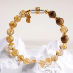 Natural Tower Citrine & Eaglewood Wealth Bracelet - Handcrafted Prosperity Amulet 2 - Buddha Bodhis Natural Tower Citrine & Eaglewood Wealth Bracelet - Handcrafted Prosperity Amulet