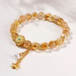 Natural Tower Citrine Wheel of Fortune Bracelet - Handcrafted Wealth Amulet 5 - Buddha Bodhis Natural Tower Citrine Wheel of Fortune Bracelet - Handcrafted Wealth Amulet