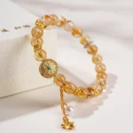 Natural Tower Citrine Wheel of Fortune Bracelet - Handcrafted Wealth Amulet 4 - Buddha Bodhis Natural Tower Citrine Wheel of Fortune Bracelet - Handcrafted Wealth Amulet