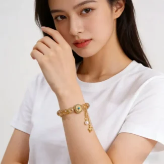 Natural Tower Citrine Wheel of Fortune Bracelet - Handcrafted Wealth Amulet