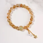 Natural Tower Citrine Wheel of Fortune Bracelet - Handcrafted Wealth Amulet 3 - Buddha Bodhis Natural Tower Citrine Wheel of Fortune Bracelet - Handcrafted Wealth Amulet