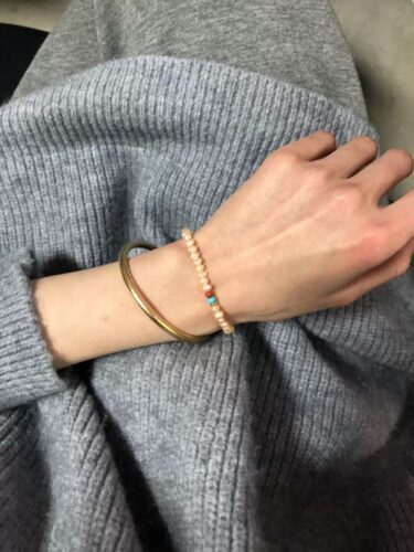 Click to view full screen Handcrafted Shell Pearl & Red Agate Bracelet | Vitality & Serenity photo review