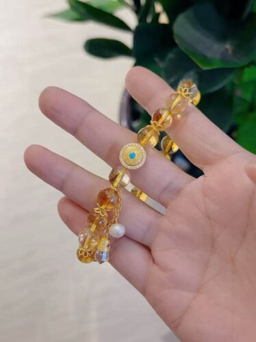 Click to view full screen Natural Tower Citrine Wheel of Fortune Bracelet - Handcrafted Wealth Amulet photo review