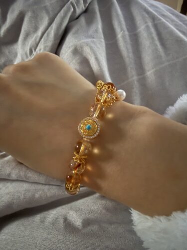 Click to view full screen Natural Tower Citrine Wheel of Fortune Bracelet - Handcrafted Wealth Amulet photo review