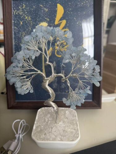 Click to view full screen Natural Gemstone Tree of Life Statue - Handcrafted Feng Shui Money Tree photo review