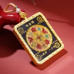 Thangka Wealth Attraction Array Necklace - Handcrafted Prosperity Amulet 2 - Buddha Bodhis Thangka Wealth Attraction Array Necklace - Handcrafted Prosperity Amulet