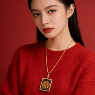 Thangka Wealth Attraction Array Necklace - Handcrafted Prosperity Amulet