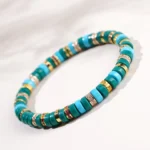 Tribal Turquoise Heishi Bead Bracelet - Handcrafted Protection Amulet 1 - Buddha Bodhis Tribal Turquoise Heishi Bead Bracelet - Handcrafted Protection Amulet