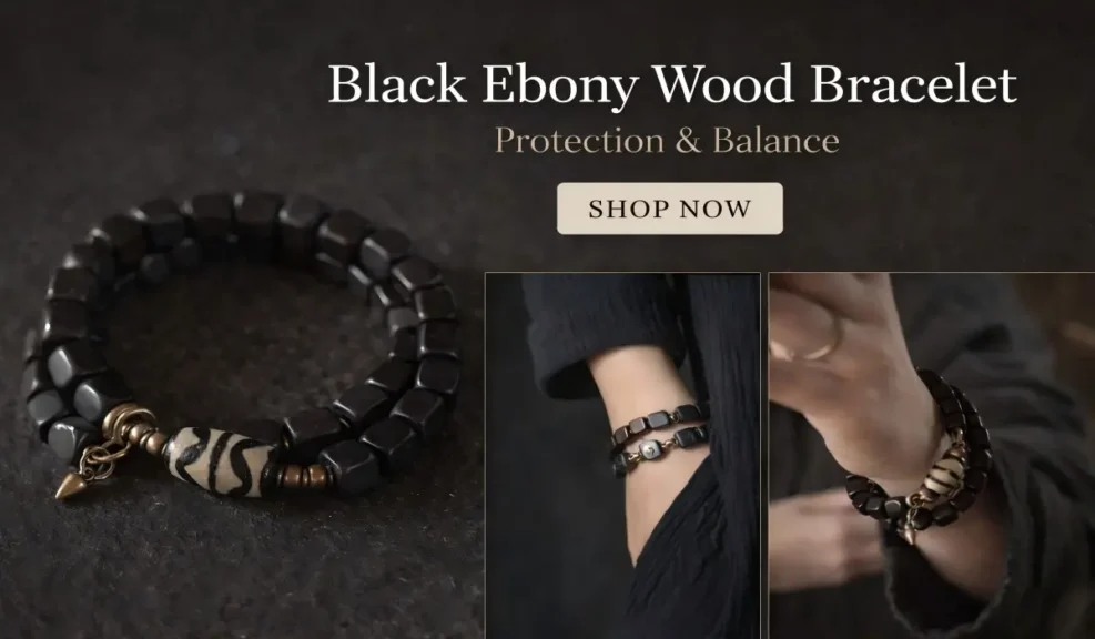 The Spiritual and Physical Reasons Why Your Hematite Ring Broke 4 - Buddha Bodhis Black Ebony Wood Bracelet | Protection & Balance