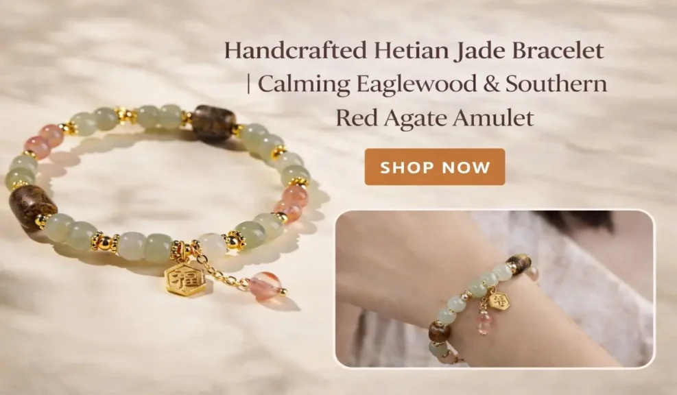 The Most Powerful Angel Numbers for Love, Soulmates, and Twin Flames 3 - Buddha Bodhis Handcrafted Hetian Jade Bracelet | Calming Eaglewood & Southern Red Agate Amulet